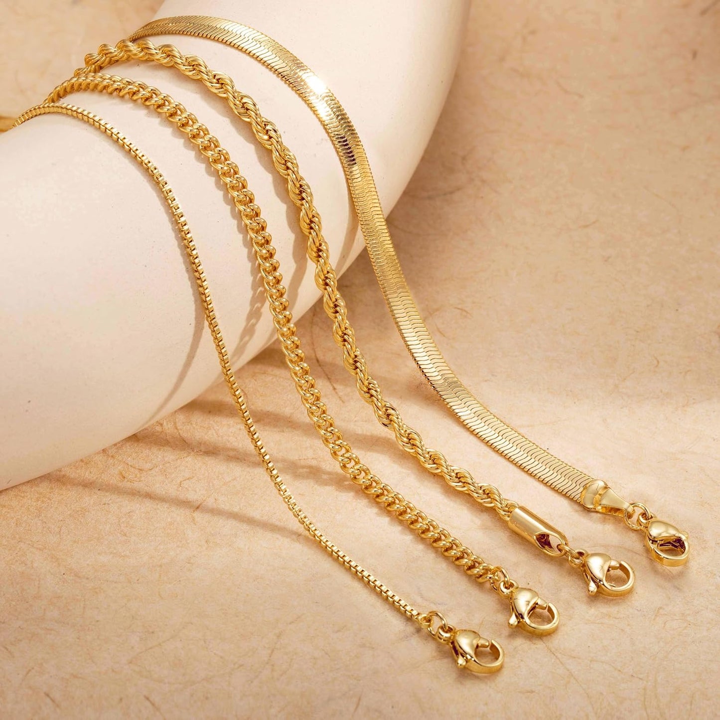 Tewiky Collares en Capas para Mujeres Sin Deslustre - Grueso Chapad...