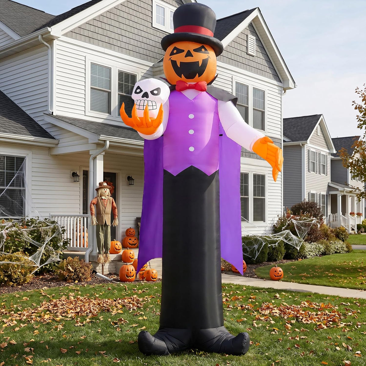 Joiedomi Calabaza inflable gigante de Halloween de 12 pies, vampiro...