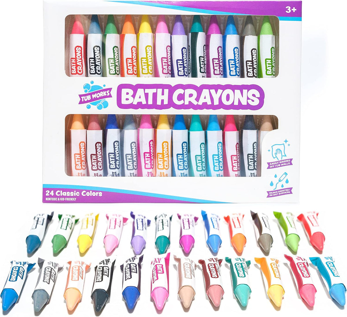 Tub Works® Smooth™ - Crayones de baño de juguete de baño, paquete d...