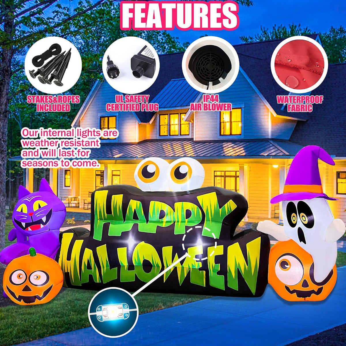 BLOWOUT FUN - Pancarta inflable de Halloween de 10 pies con diseño...