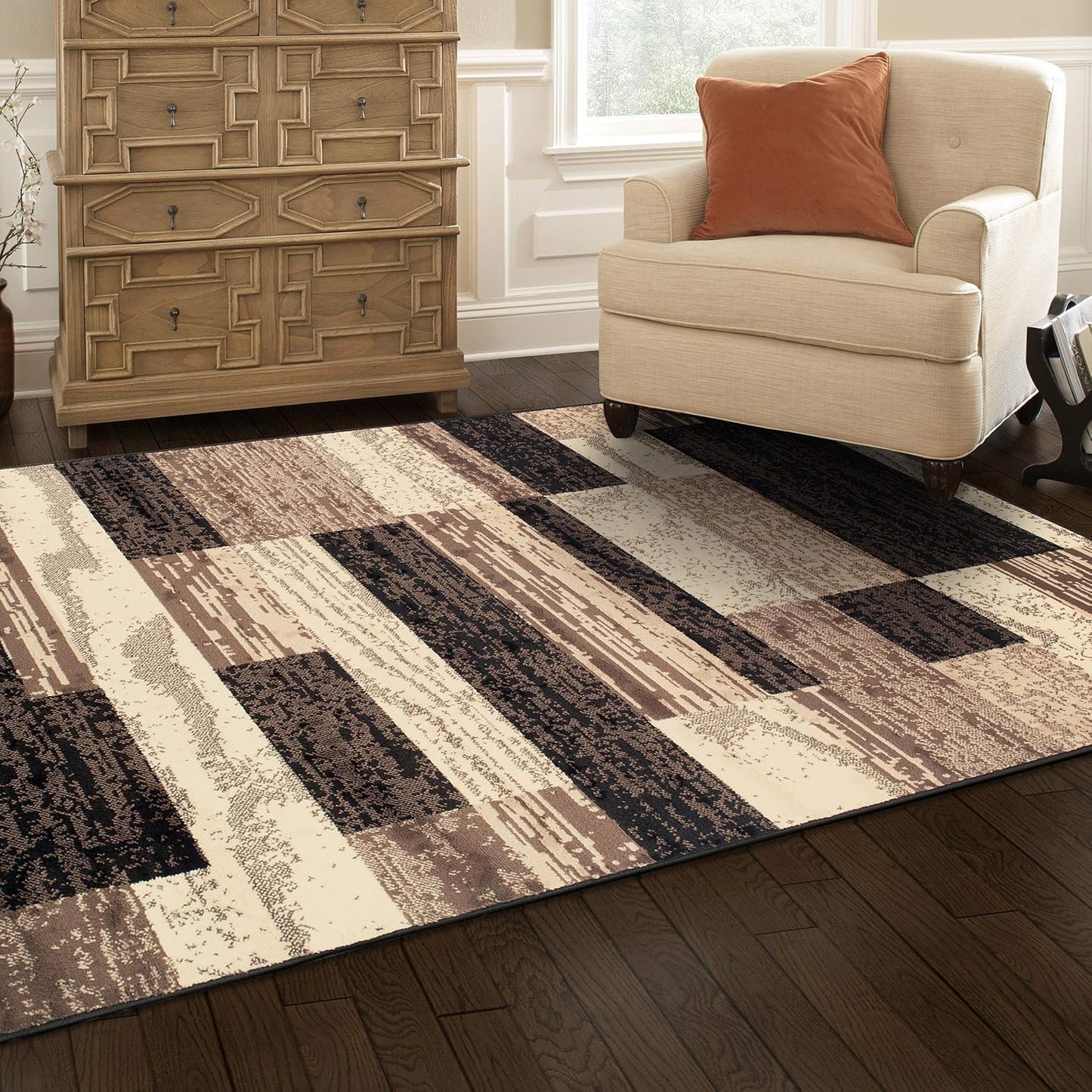 Superior Alfombra de área para interiores, respaldo de yute, decora...