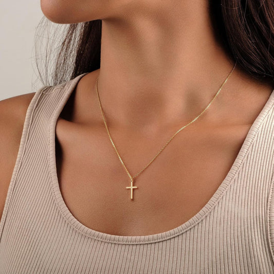 Turandoss Collar de Cruz de Oro para Mujeres - Delicado Collar de C...