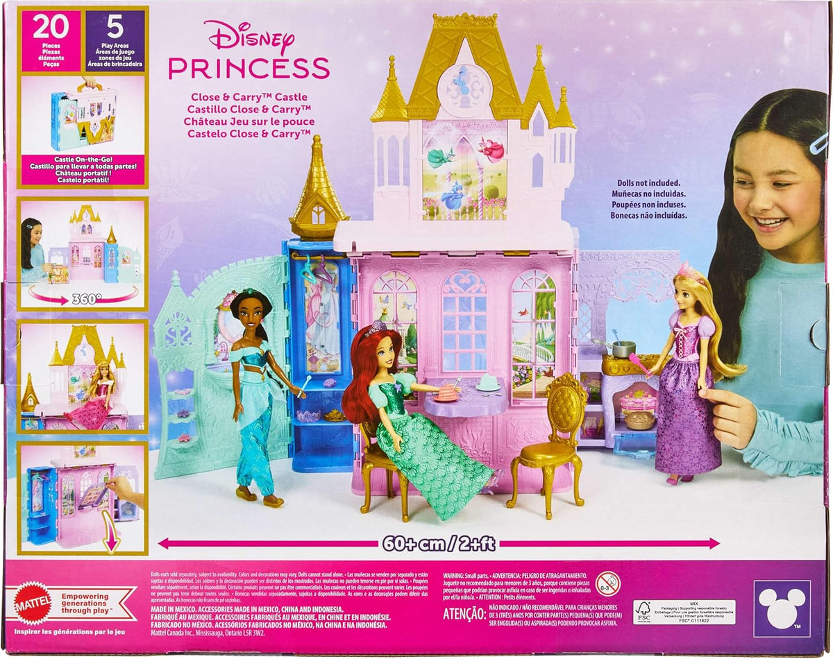 Mattel Disney Princess Castle - Casa de muñecas con 5 áreas de jueg...