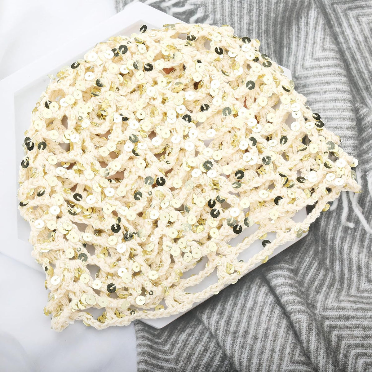 RACCUUP Gorro de verano con lentejuelas con purpurina estilo bohemi...