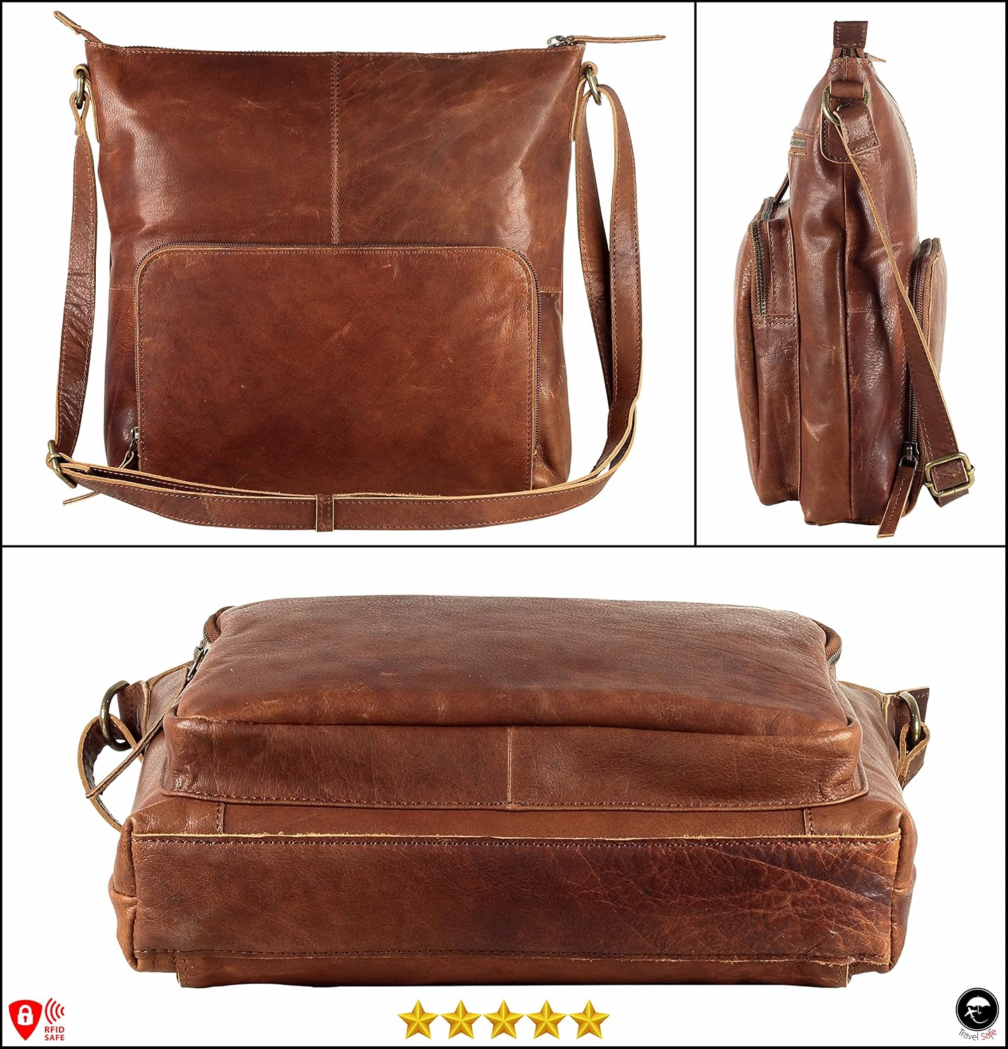 Mou Meraki Bolso cruzado de cuero genuino y bolsos - Bolso cruzado...