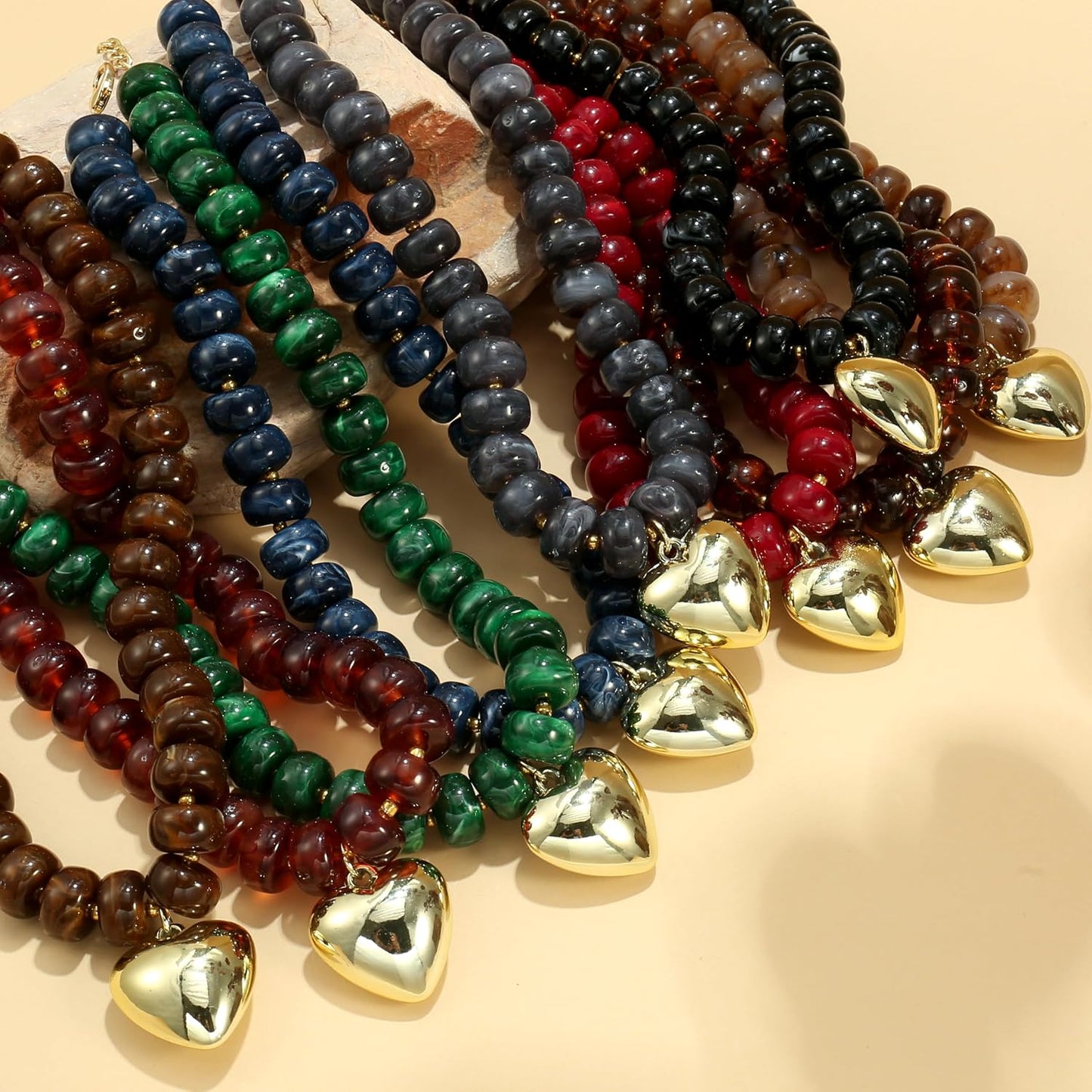 Wassazi Collar de Corazón Grueso para Mujeres, Collar de Declaració...