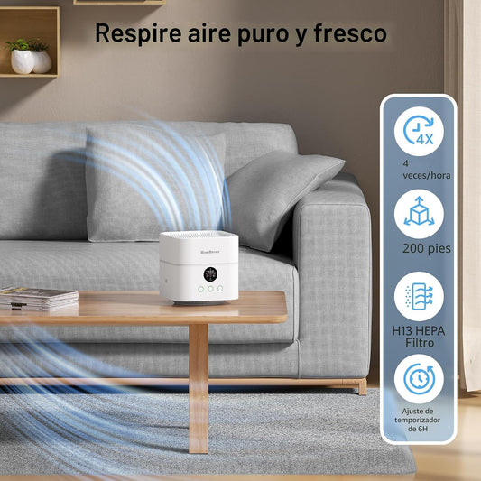 HomBreez Combo de purificador de aire y humidificador para dormitor...