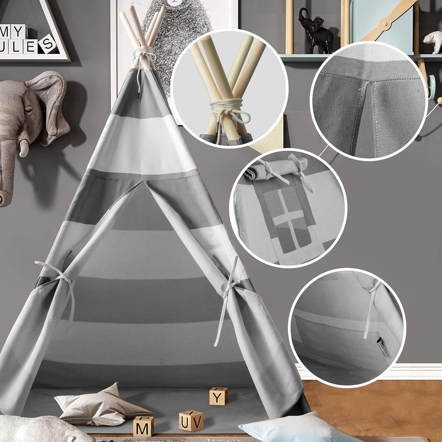 Tienda de campaña tipi para niños y niños, tienda de campaña de int...