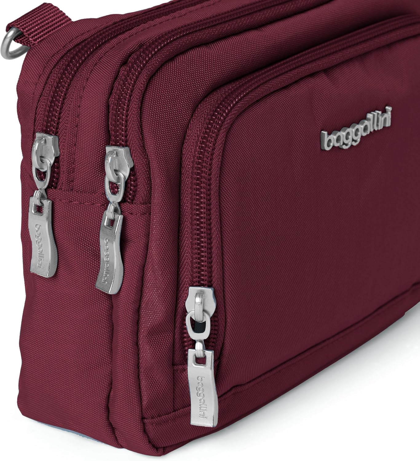 Baggallini Triple cremallera con billetera frontal\/Cartera RFID Tr...