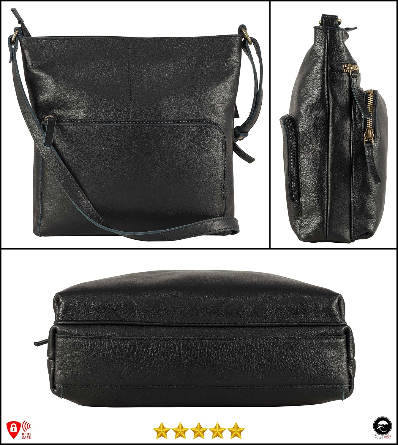 Mou Meraki Bolso cruzado de cuero genuino y bolsos - Bolso cruzado...