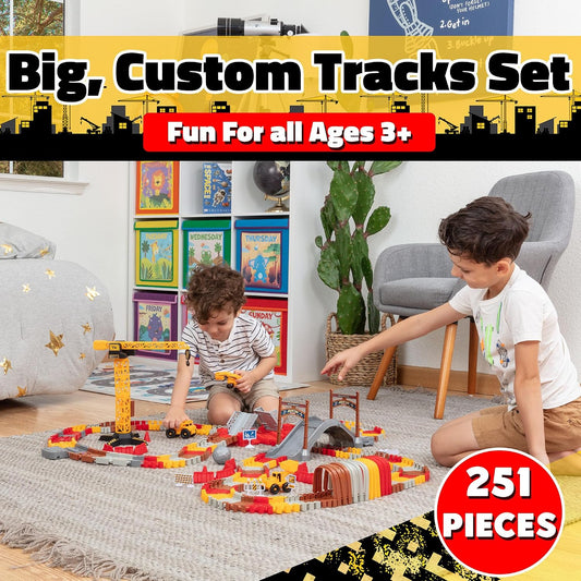 USA Toyz - Juego de construcción Snap Trax con pistas de carreras p...
