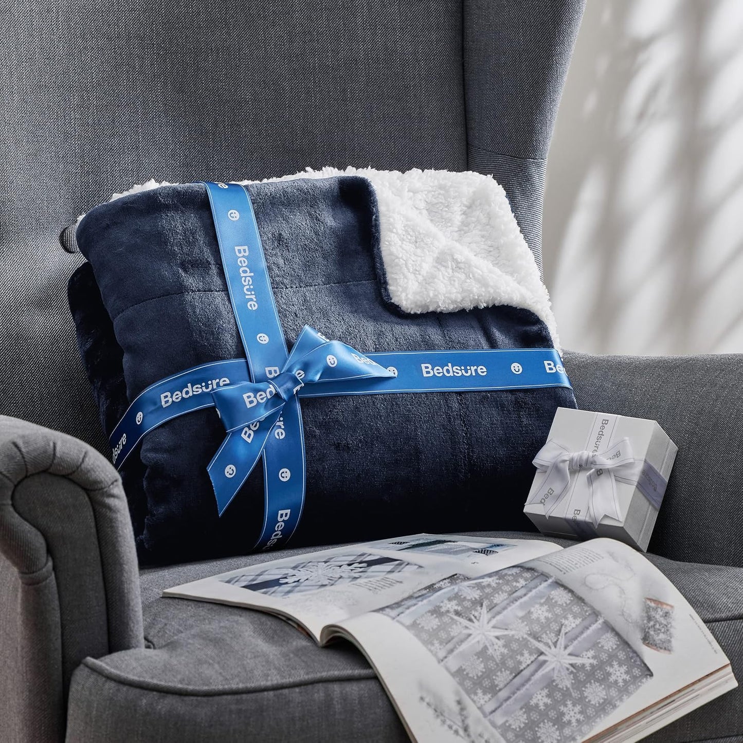 Bedsure GentleSoft - Manta de forro polar Sherpa tamaño Queen para...