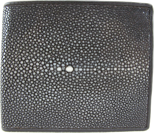 Pelgio Cartera plegable de cuero de piel de Shagreen pulido genuino...