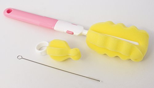 MoomooBaby Juego de cepillos limpiadores de biberones triple, inclu...