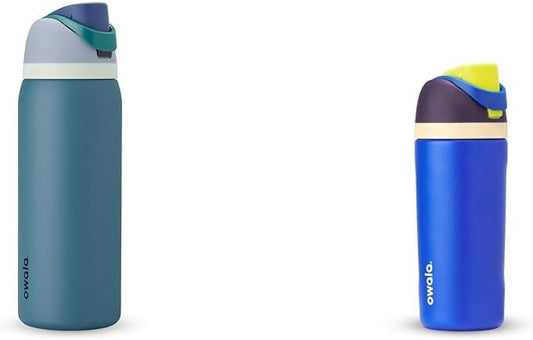 Owala FreeSip - Botellas de agua aisladas de acero inoxidable con p...