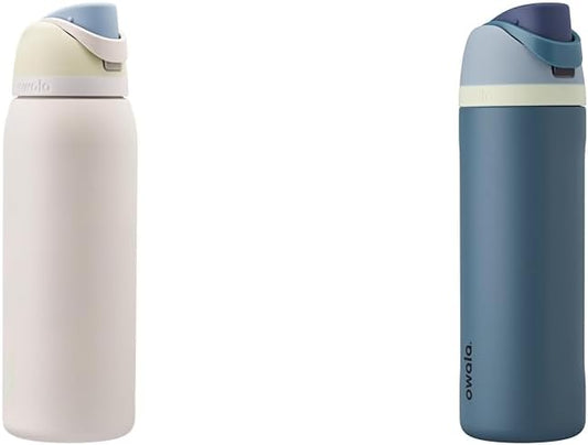 Owala FreeSip - Botellas de agua aisladas de acero inoxidable con p...