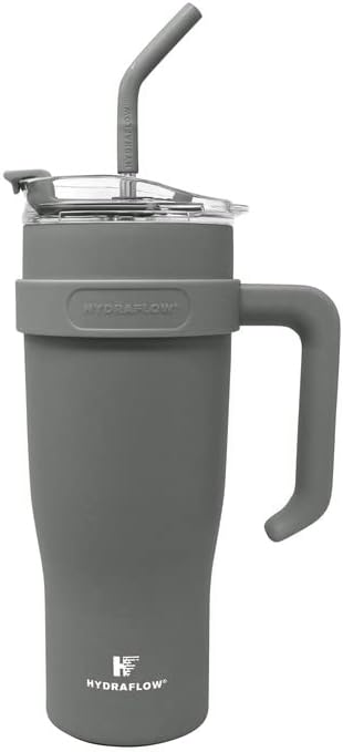HYDRAFLOW Capri - Vaso de 40 onzas con pajita - Vaso aislado al vac...