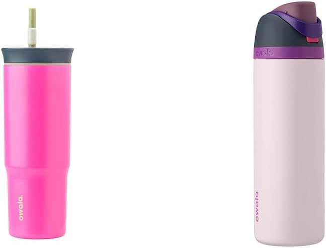 Owala Paquete de vaso de acero inoxidable aislado de 24 onzas y bot...