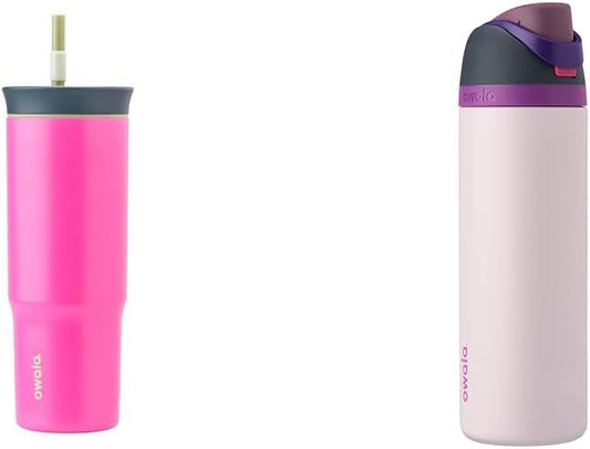 Owala Paquete de vaso de acero inoxidable aislado de 24 onzas y bot...