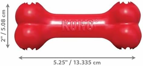 KONG Goodie Bone - Hueso clásico de goma natural duradera para perr...