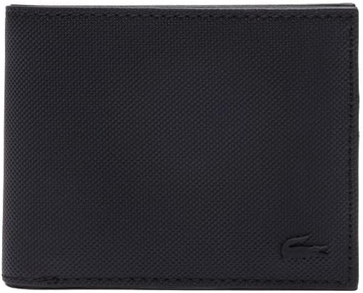 Lacoste Billetera Billfold Clásica Pequeña para Hombre, Negro