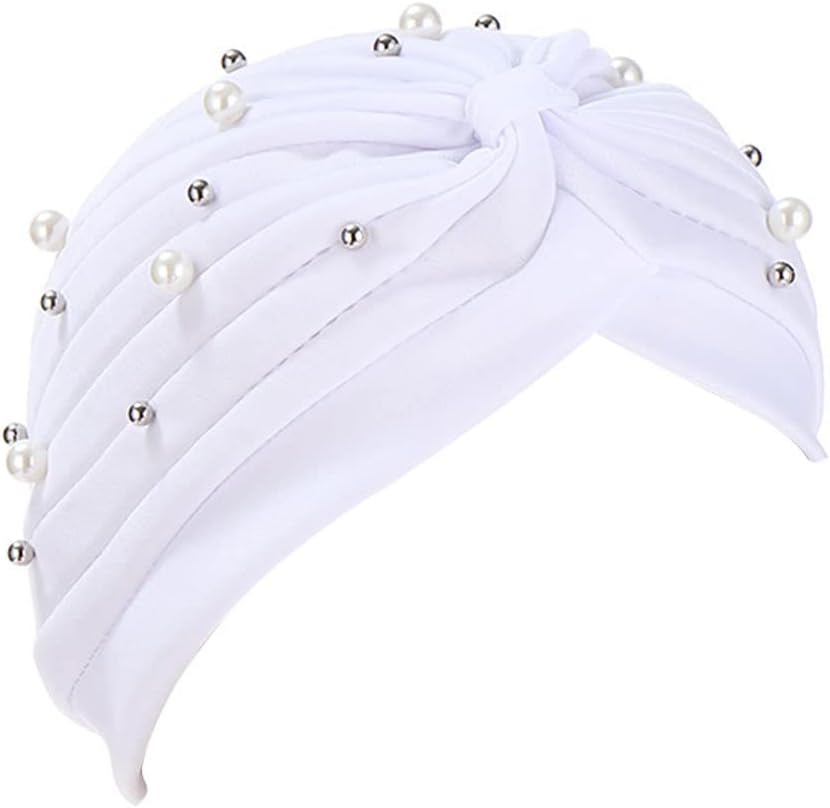 Fxhixiy Gorro de quimioterapia turbante con nudo preatado con cuent...