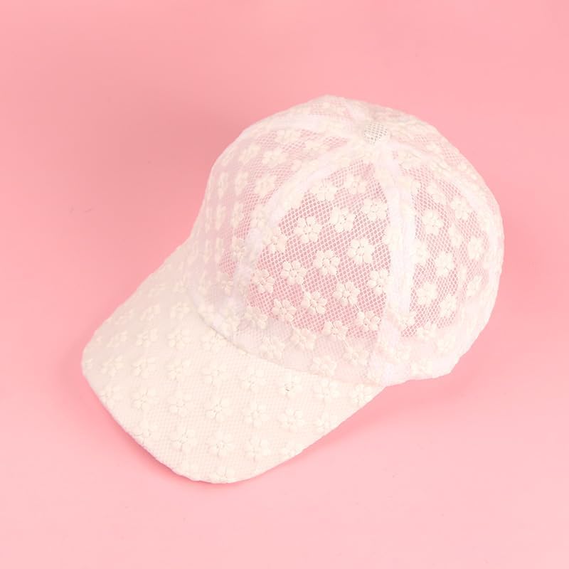 NOIAFZY Gorra de béisbol floral de encaje para mujer, 2 unidades, p...