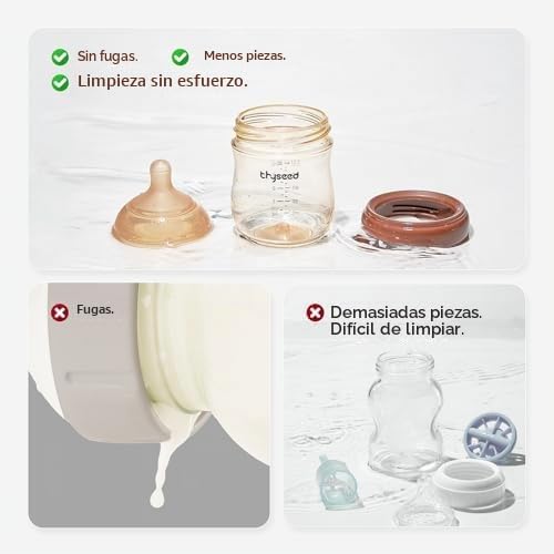 Thyseed PPSU Biberones Anticólicos Naturales para Bebés | Biberón d...