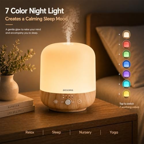 BOXING Paquete de confort para dormitorio: humidificador de 3 L + d...