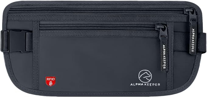 Alpha Keeper Cinturón de dinero de viaje oculto, cartera de cintura...