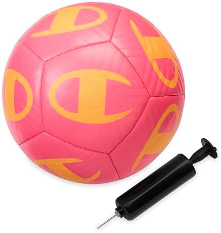 Champion Playmaker Logo Balón de fútbol desinflado con bomba, balón...