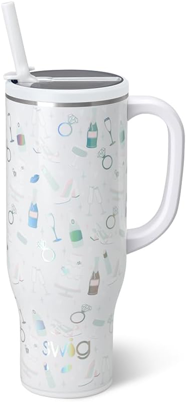 Swig Life - Taza Mega aislada de 40 onzas con asa y pajita, Calient...