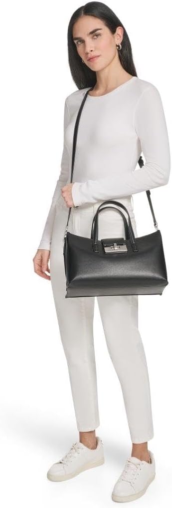 Calvin Klein Saige - Bolso con triple compartimento, color negro y...