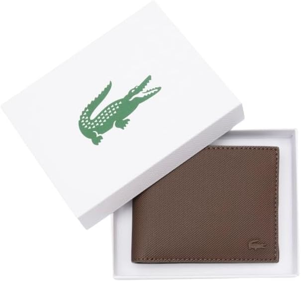 Lacoste Billetera clásica pequeña plegable para hombre, Colmenilla,...