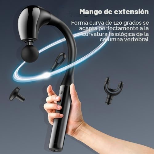 Fronnor Pistola de masaje de tejido profundo con mango extendido, r...