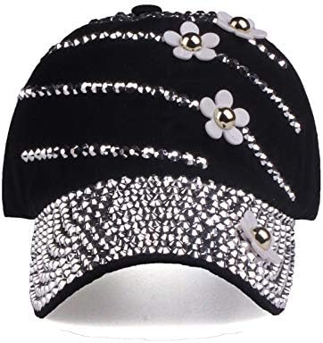 LUCKYBUNNY Gorra de béisbol con flor para mujer, estilo vintage, aj...