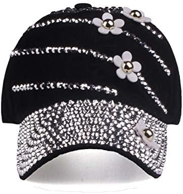 LUCKYBUNNY Gorra de béisbol con flor para mujer, estilo vintage, aj...