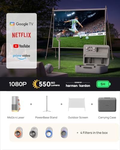 XGIMI MoGo 4 - Colección de proyectores láser, 550 lúmenes ISO, Goo...