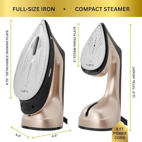 True &amp; Tidy DuoPress - Plancha 2 en 1 para ropa con suela desmo...