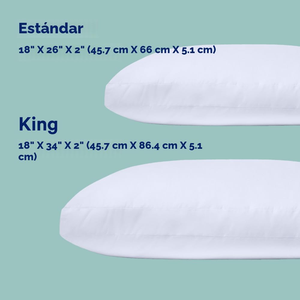 Almohada esencial Casper para dormir, estándar, blanca, paquete de...
