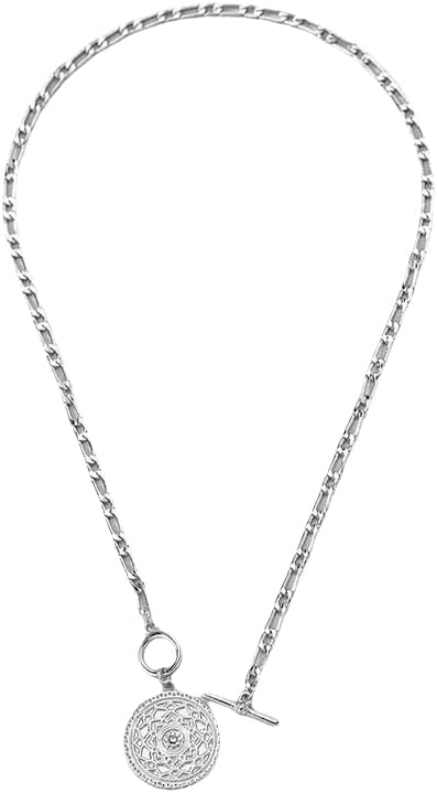 Rrdaily Collar con colgante de medallón grande de oro para mujer, e...