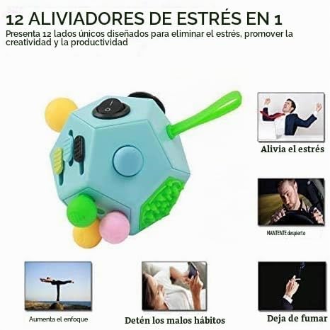 Juguetes de cubo de dedos de 12 caras, juguetes para aliviar el est...