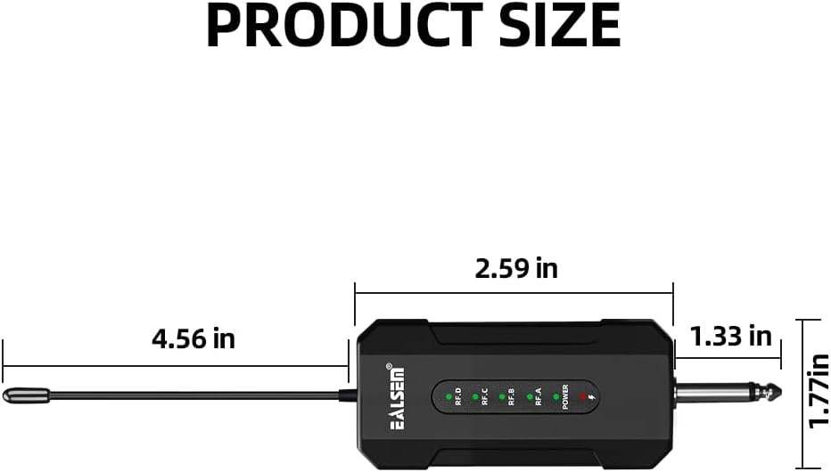 Ealsem ES-384 Sistema de Micrófono Inalámbrico de Mano UHF de 4 Can...
