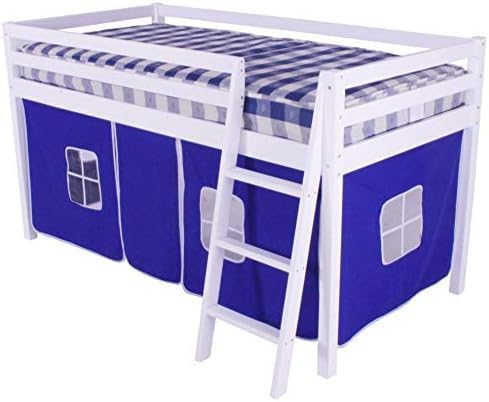 HLS Cortinas de algodón azul para niños, se adapta a camas individu...