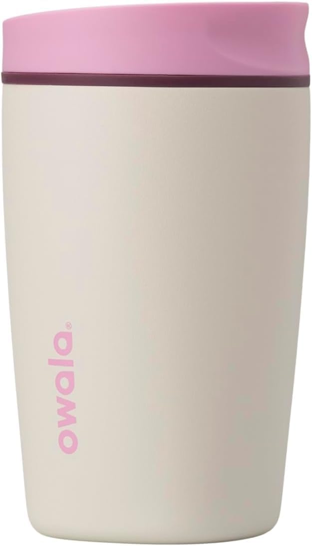 Owala SmoothSip Slider - Vaso de café aislado de acero inoxidable,...