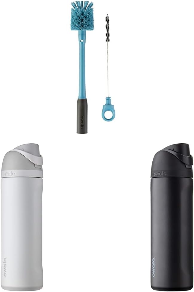 Owala Cepillo para botella de agua 2 en 1 y botella de acero inoxid...