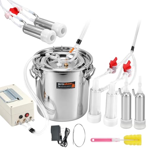 Máquina de ordeño eléctrica 2 en 1 7L con 4 tazas de tetina de vaca...