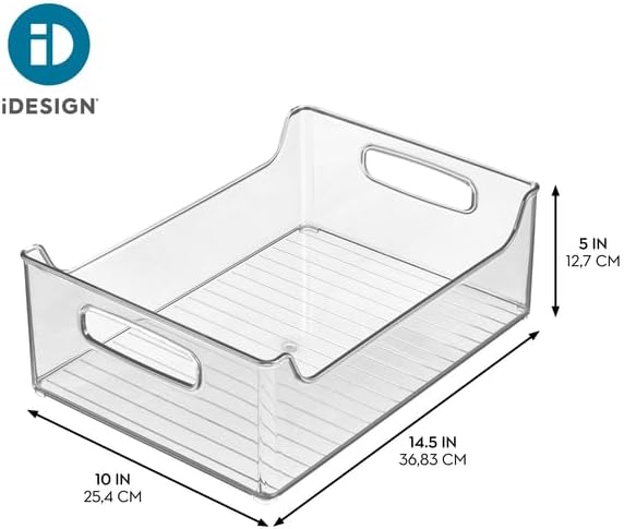 iDesign - Contenedor apilable de plástico para despensa, con asas,...