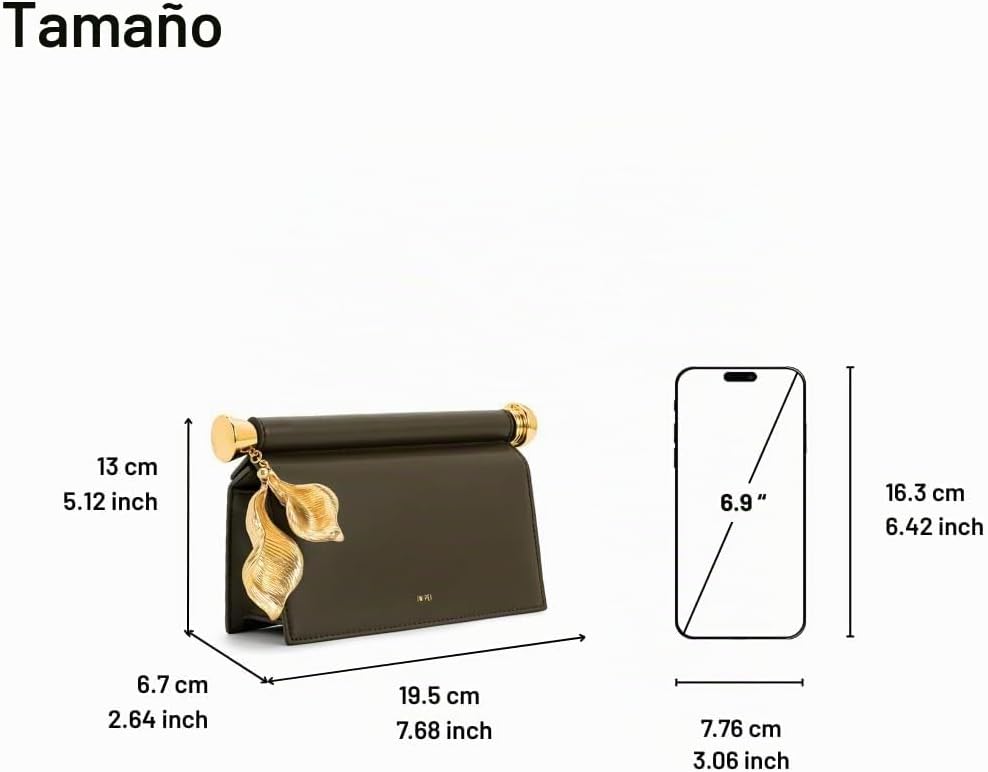 JW PEI Bolso de mano con colgante de metal adornado para mujer Holly