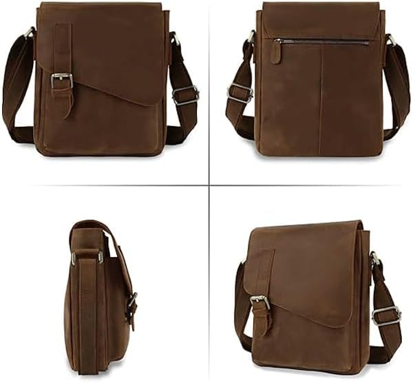 Jack&amp;Chris Bolso Mensajero de Cuero para Hombre, Bolso Bandoler...